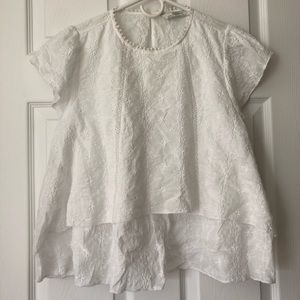 Zara White Eyelet Top XS